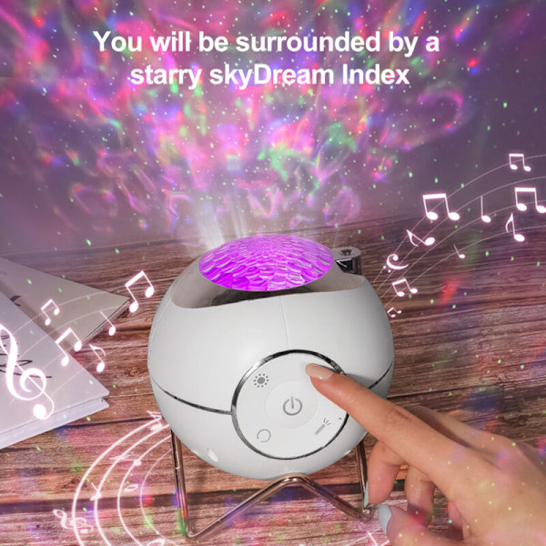 Planetprojektor, kreativt nattlys for soverom, stjerneprojektor, BT-romlys, musikk, USB