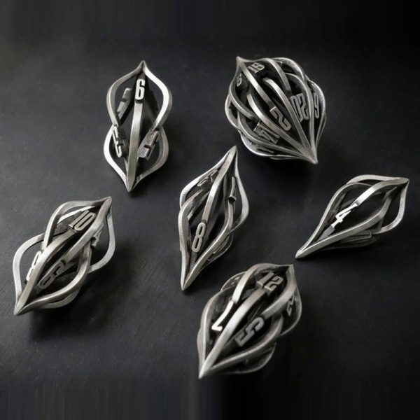 DND Dungeons and Dragons Terningesæt, 7PCS/Sæt DD Terninger, ZHOORQI Polyhedral Terningesæt Metal Terningesæt til Rollespil, Pathfinder, The Arcanum Terningesæt f