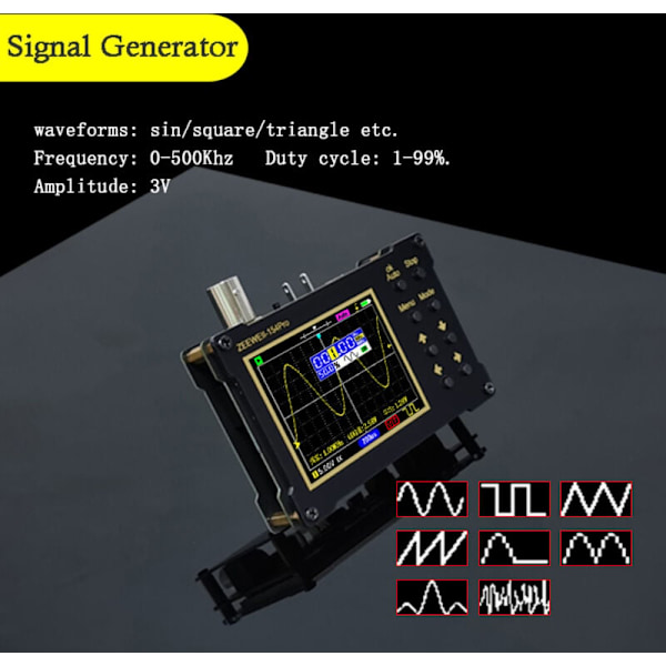 DSO154Pro Digitalt Oscilloskop, 320 x 240 upplösning, 2,4-tums TFT-färgskärm, 40 msa/s samplingsfrekvens, stöd för signalgenerator