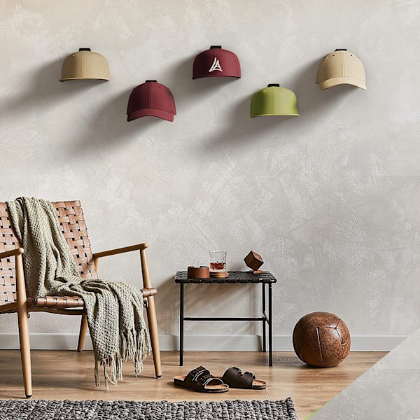 Klæbehattehylde Display Kroge til Væg Dør (12 Pakke) Baseball Cap Holder, Skab Opbevaringsarrangør, Stærk Kasketbøjle til Værelse Mancave, Ingen Dri