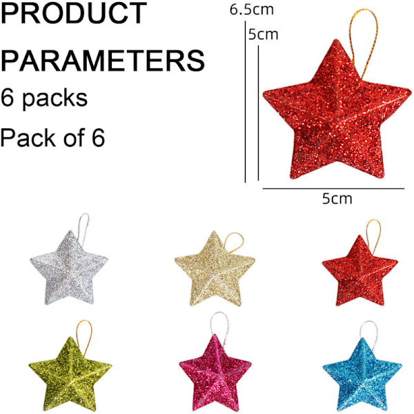 36 kpl Pentagrammi joulukuusen koristeita Mini joulukuusi Pentagrammi-riipus Ihastunut tähti tausta riipus Murale Sleeping Christmas