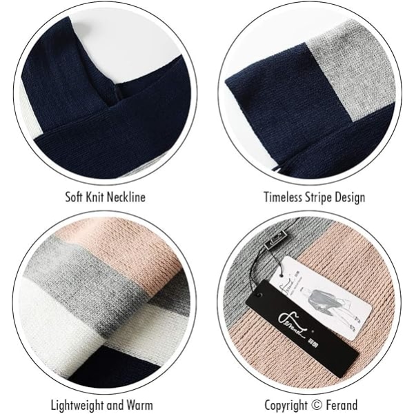 Dam Poncho Tröja Casual Randig Mångsidig Frans Sjal Wrap för Höst Vinter