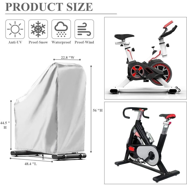 Skyddande överdrag för motionscykel, vattentätt och dammresistent (12358113/142cm)