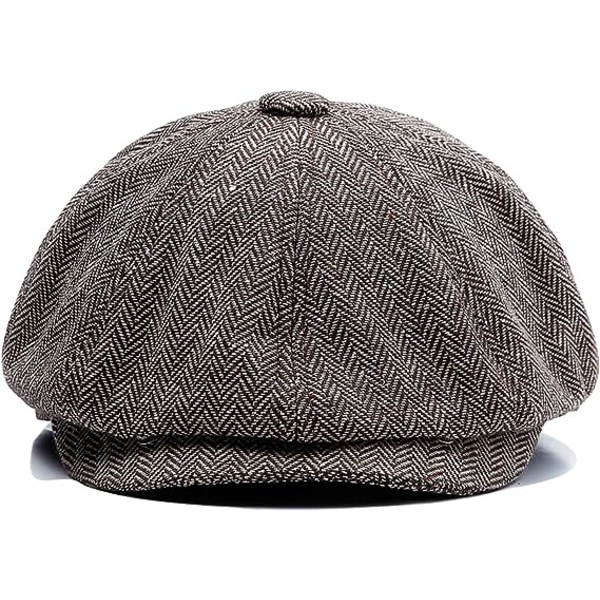 （Lyse farver）Flade beret cap til mænd eller kvinder Newsboy 8 panel fritid hat