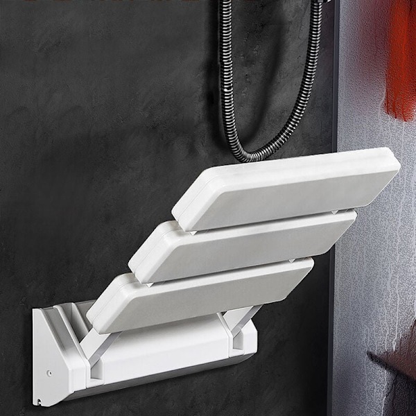 Sammenklappeligt brusebænk i aluminium og ABS, 330 x 320 x 70 mm