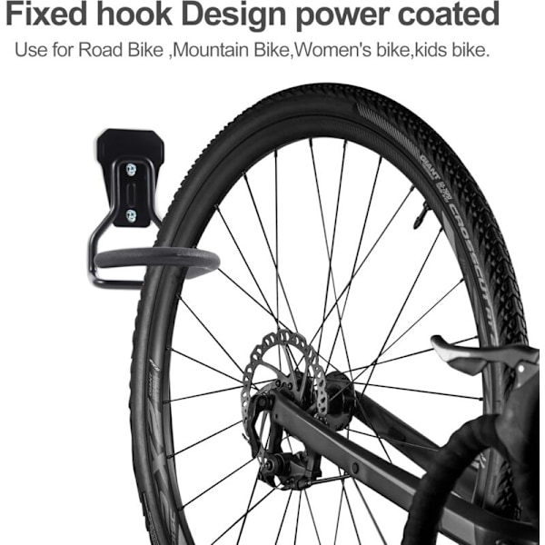 2-pack Vertikala Cykelkrokar för Cykelställ, Cykelhängare, Kraftig Hemförvaringsställ, Väggmonterad Klädställning, Väggmonterad Cykelställning, Garagecykel