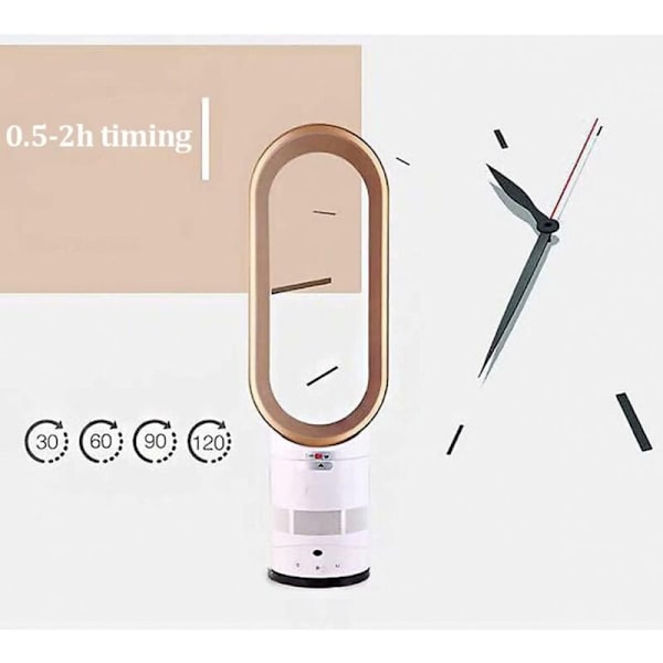 16 tommer tårnventilator, bladløs ventilator med 0,5-2 timers timer, komfortabel naturlig køleventilator til hjemmet, kontoret og soveværelset, pi