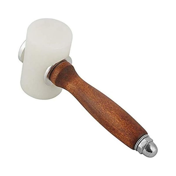 Lærskjæring Hammer Klubbe for DIY Lærhåndverk Kuskinn Søm Klubbe Nylon T-formet Hode 18cm Trehåndtak