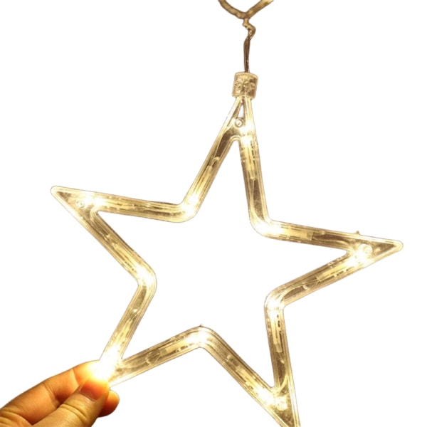 Christmas Star Fönsterbelysning Dekorationer inomhus,LED Star Gardinljus, Xmas Fönsterljus 12 Stjärnor 138 Fairy String Lights för sovrumsvägg Weddin