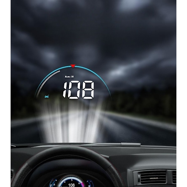 Head Up Display för bilar, HUD, kan monteras på vindrutan, GPS-hastighetsmätare, hastighetsmätare, lämplig för alla bilar