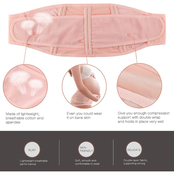 Pinkki -Säädettävä raskausvyö uusille äideille, joilla on synnytys ja po