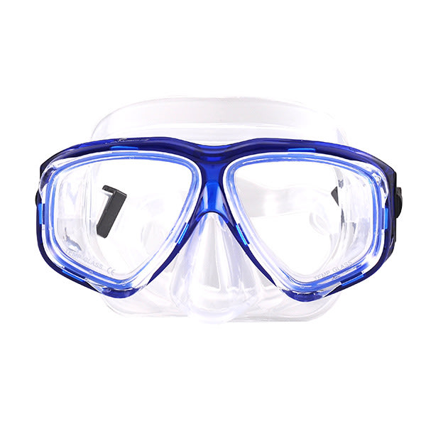 Dykglasögon silikon simglasögon dykglasögon i härdat glas för män och kvinnor tillgängliga (blå)