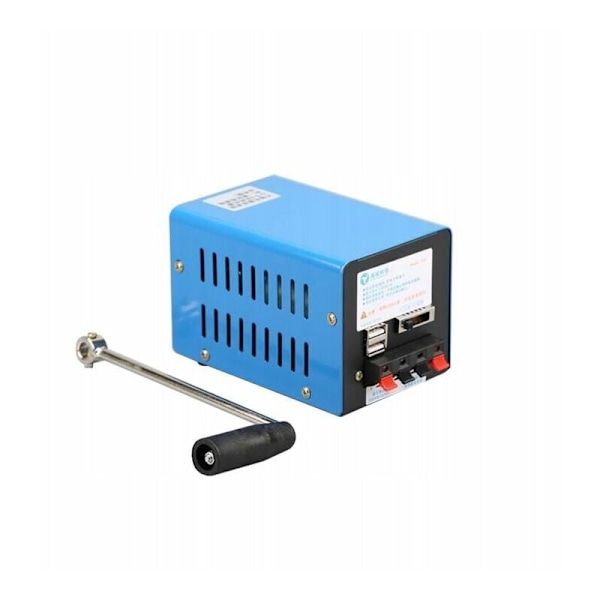 Högeffekts vevgenerator, USB Nöddynamo lastgenerator för utomhusaktiviteter campingplats, portabel vev