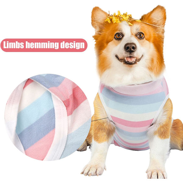 Koirien ja kissojen leikkauksen jälkeinen toipumisasu, koiran pyjama, hengittävä koiran pyjama, leikkauksen jälkeinen pentukaulus haavan suojavaatetus M(M)