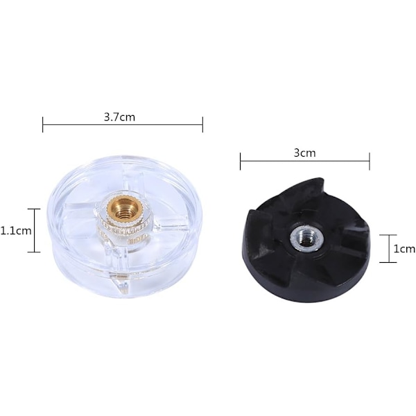 Dele til 2 Base Gear 3 Blade Gears Reservedele til Magic Bullet 250W Juicer Mixer Metal Material Sort Kompatibel til Hjemmekøkken Nem at bruge og rengøre