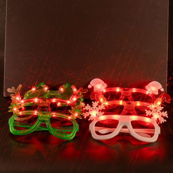 6 Pack Glitter Christmas Tree Light Up vilkkuvat led-aurinkolasit Ch