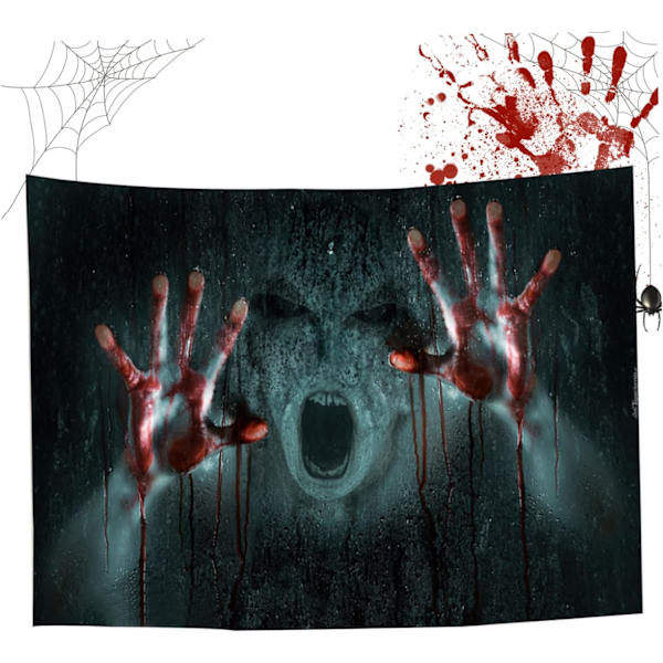 Halloween-gobelin 51,18x 59,06 tommer Zombie 3D-utskrift Skummel veggteppe Foldbar vaskbar Halloween-dekorasjoner