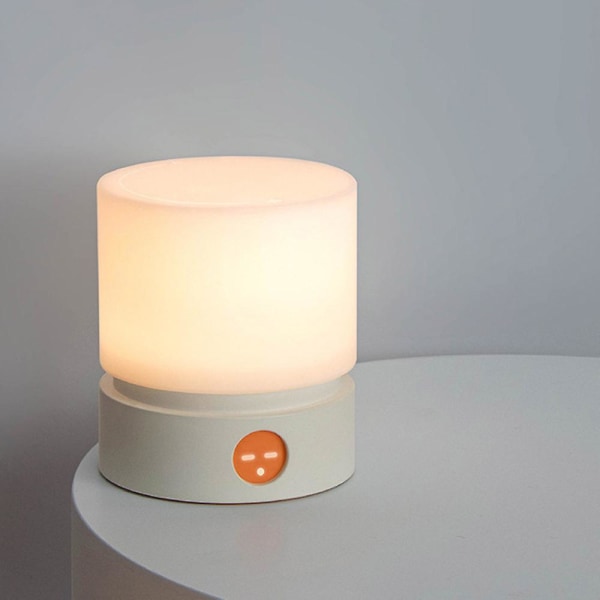 Nattlys - Kreativ enkel sylindrisk nattlys USB-lading timing dimming soverom seng LED øyebeskyttelse pustende atmosfære bordlampe
