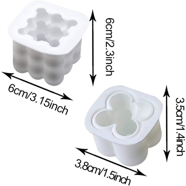 2 stk. Silikone 3D Bobleform Chokolade Fudge Kage Dekoration Form Lysfremstillingsform