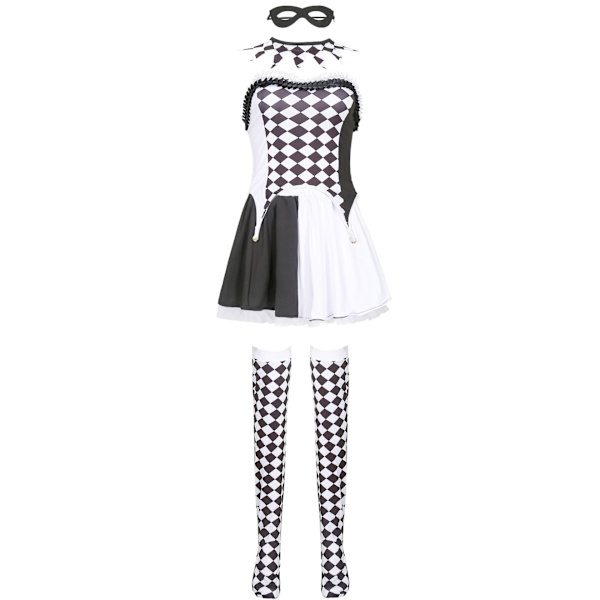 Drag Queen Vampyr Klovn Kostyme Halloween Kostyme Djevel Kostyme Cosplay Rutete Harlekin Kostyme