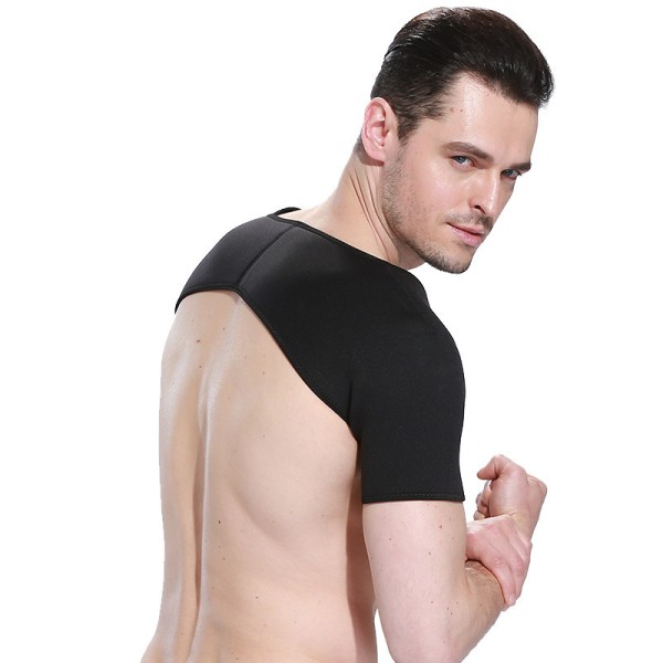 1 Sport Axelbandage, Bekväm Varmhållande Elastisk Justerbar Armsupport Rem Dubbel Axelskydd Pad för Löpning Soprt(XL)