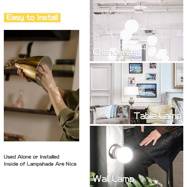 Set med 6 standard LED-lampor E27-sockel 9W motsvarande 75W kallvitt 6500K 780LM, A60 LED-lampa klassisk form 220° vinkel