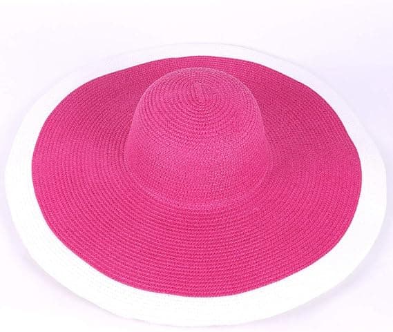 Dame Halm Bredskygget Sommer Derby Hat Foldbar Blød Strand Solhatte