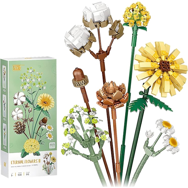 Blomsterbuket byggeklodser 646 blomster byggeklodser kunstige blomster