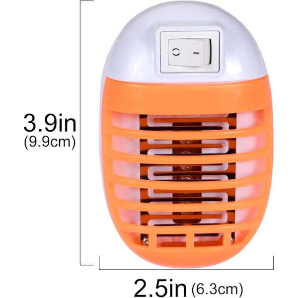 2-pack UV-myggdödare, elektrisk myggdödare med UV-ljus, 4 W elektrisk myggdödare, elektrisk myggdödare med insektskontakt och nattlampa.