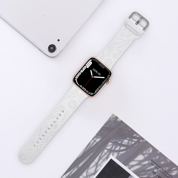 Klokkebånd - Solsikkegravering, kompatibel med Apple Watch Ban