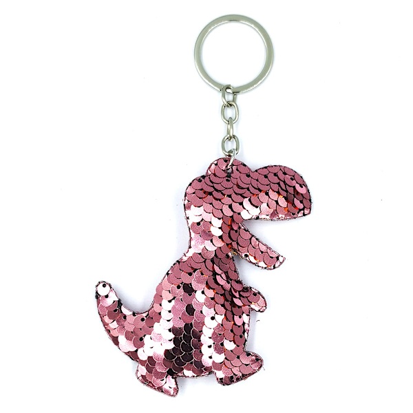 (Set om 5) Dinosaurienyckelringar för barn, nyckelringar för flickor, färgglada paljettnyckelringar, glitternyckelringar, skolväsktillbehör, barnfickpresenter