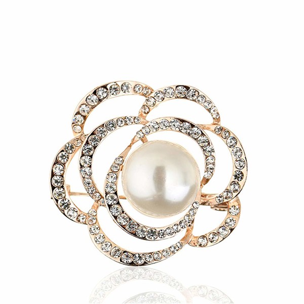 Udhullet rose blomst diamant broche kvindelig mode perle kjole iført corsage gave til elsker