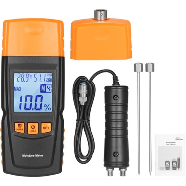 KKmoon Wood Moisture Detector can measure the temperature and humidity of wood moisture in the environment. Model GM620 separate extended probe ship