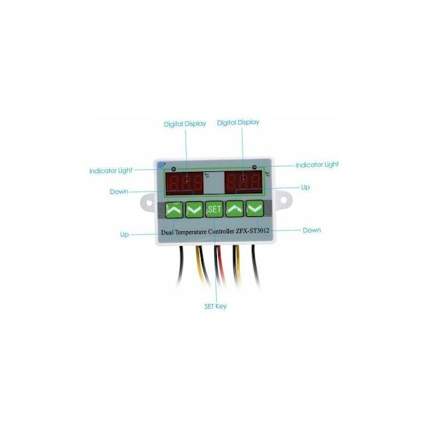 Digitaalinen lämpötilansäädin kaksoisnäytöllä, 220V / 1500W - 220V / 1500W