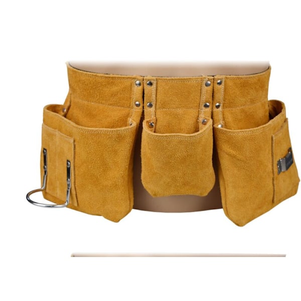 52x222cm Værktøjsholder Værktøj i kvalitetslæder med lommer, justerbart nylonbælte, gave til fædre til drikker, SE),