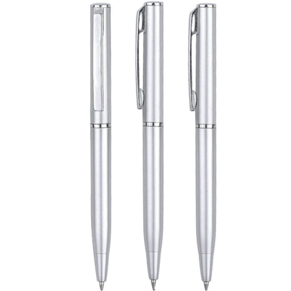 Sett med 3 mini metallkulepenner - Retractable rustfritt stål Retractable kulepenner, 10cm