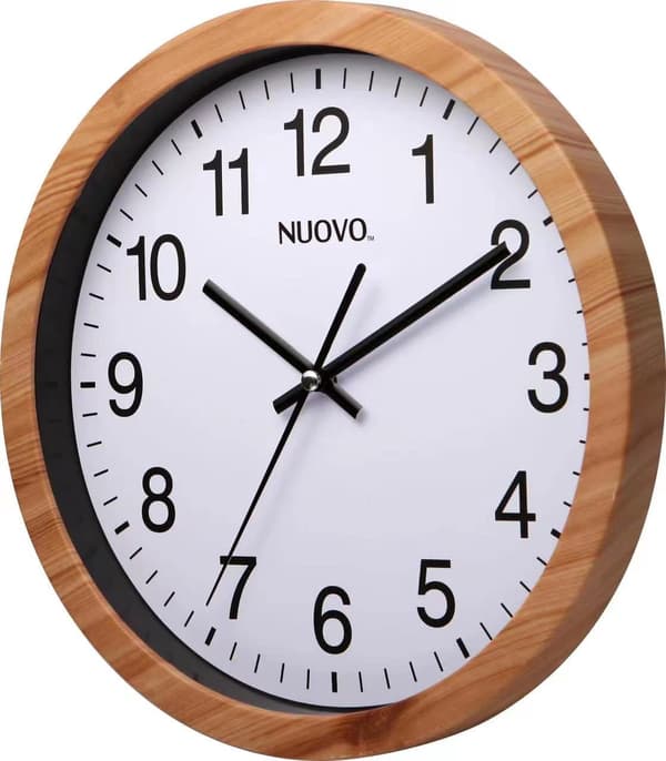 10 tum rund väggklocka i trä, retro, tyst, utan tickande, väggklocka för vardagsrum, sovrum, kök (26 cm/10\")