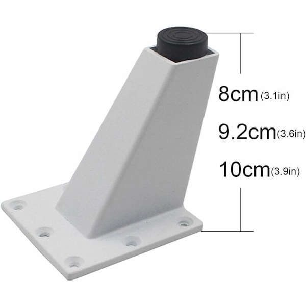 Aluminiumlegering 4 Stk. Justerbare Fødder Møbelben Køkkenbordplade Bar TV Kontorbord Bord Møbler Sofa Bord Bredder (Hvid 10cm)
