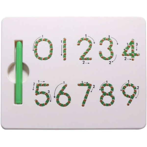 Magnetisk nummersporingsbræt Tegneblok Pædagogisk 0-9 børn skrivelegetøj Magnetisk boldtablet
