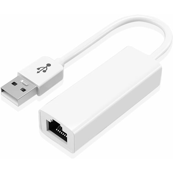 Ethernet USB-adapter, USB 2.0 till 10/100 Mbps Ethernet LAN-nätverksadapter Laptop, PC, USB till Ethernet RJ45 kompatibel med Windows 7-10, Vista/XP, Ma