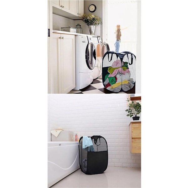 Vikbar tvättkorg 75L Stor hopfällbar linnekorg, vikbara korgar tvätt Linnekorgar hopfällbara för sovrum och badrum, hopfällbar kl