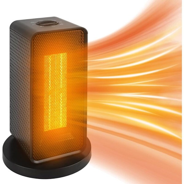 Bærbar elektrisk varmeblæser 1200 W PTC med termostat, 90° sving, 3 tilstande, sikkerhedsbeskyttelse