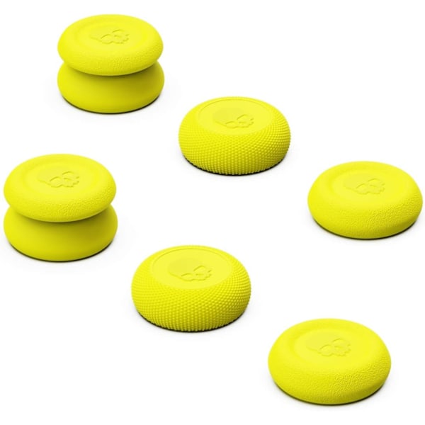 3 par (6 stk.) - Gult tommelgrebsæt, joystick-hætte, analog stick-hætte til Nintendo Switch Pro-controller  PS5 / PS4 / Slim/Pro-controller