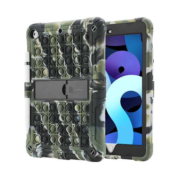 Etui til iPad 9. generation 8. generation 7. generation (iPad 10.2 etui 2021/2020/2019) Stødsikkert beskyttelsescover med blyantholder og skulderrem (Camouflage)