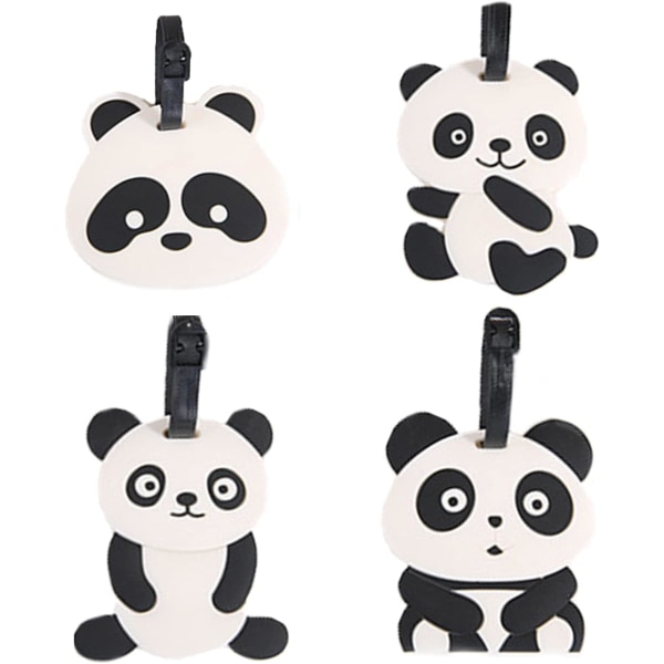 4 Stk Bagasjemerker, Nydelige Panda Bagasjemerker til kofferter Trave