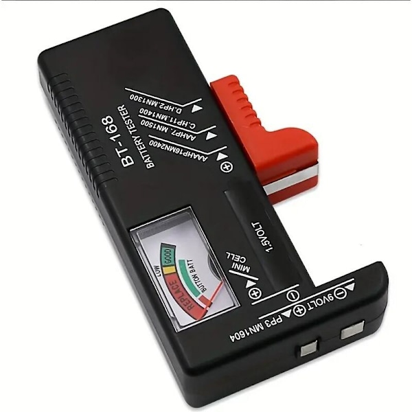 AA/AAA-batterier/C/D/9 V/1,5 V, universellt knappcellsbatteri, färgkod, indikator, spänningstestare, verifierare