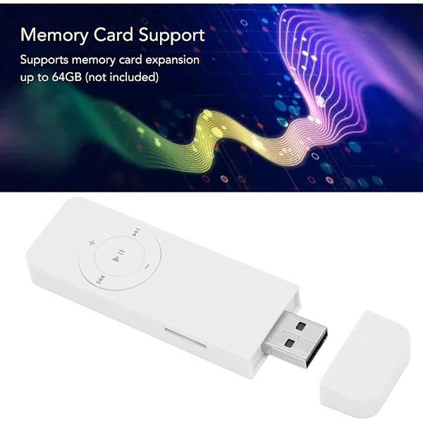 (Valkoinen) MP3-soitin, Opiskelijan USB MP3-soitin Lasten MP3-soitin Walkman Ilman Äänenhäviötä Liitäntämuistikortti Laajennettavissa Jopa 64 Gt Ei Mukana, f