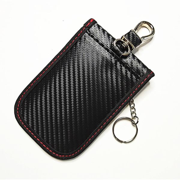 Rød bil linje anti RFID bilnøkkel etui signalblokkerende Faraday poseveske, RFID signalblokkerende poser for bilnøkkel, karbonfiber anti RFID beskyttende C