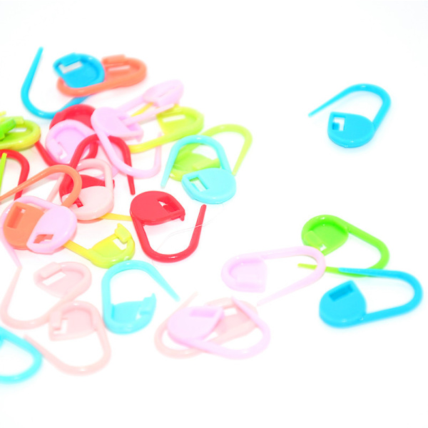 100 st Interlocking Pin Markers för stickning virkning sömnad stygn - Blandade färger