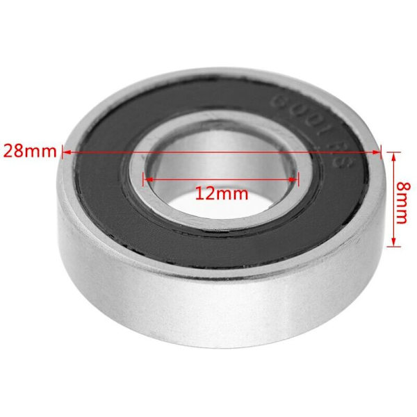 10 stk. Holdbare stålkuglelejer Multi-purpose Holdbare forseglede dybsporede 6001-2RS kuglelejer (12x28x8mm)